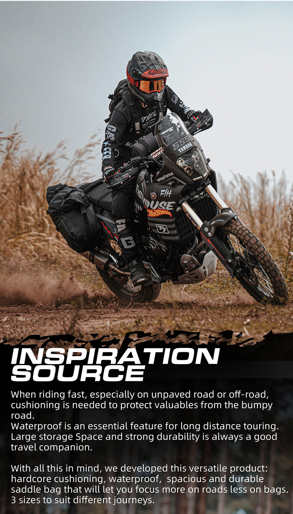 MT1448 - Motorcycle waterproofthrough over saddle bags 24L - 48L