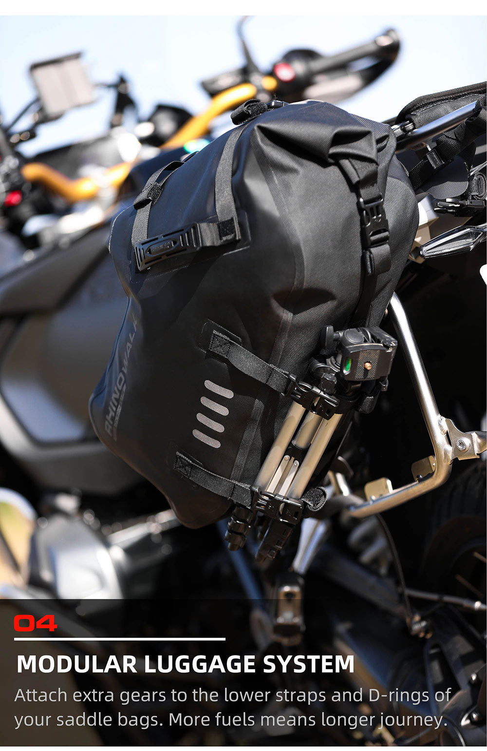 MT1448 - Motorcycle waterproofthrough over saddle bags 24L - 48L
