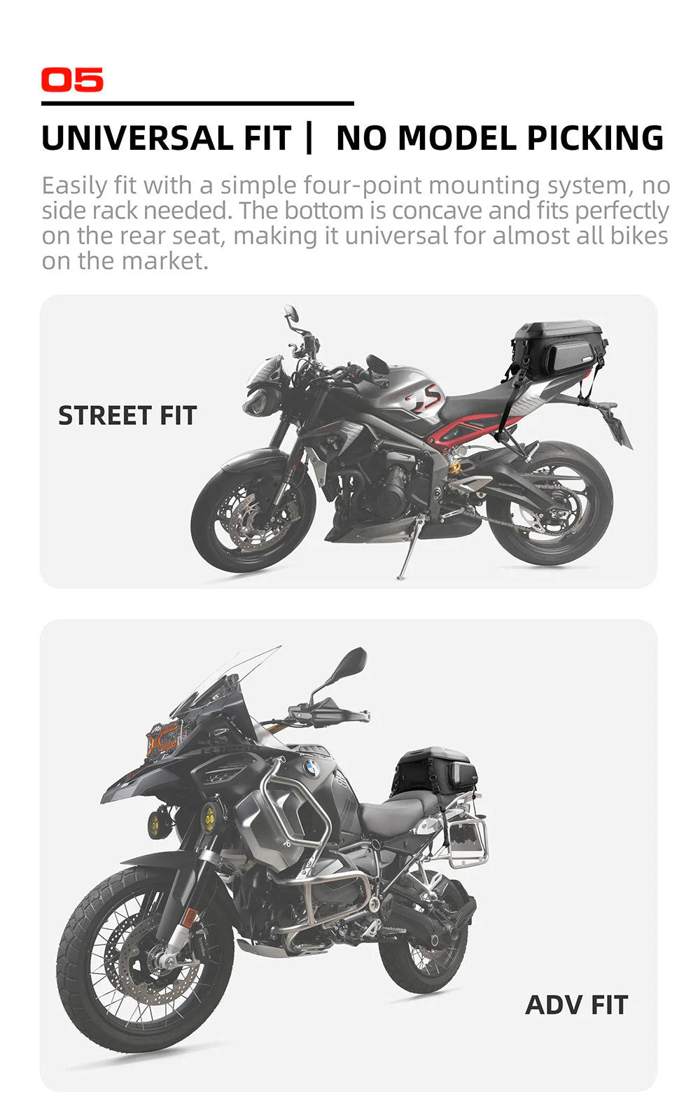 MT2335 - Expandable Motorcycle Tail Bag Cargobag 23L - 35L