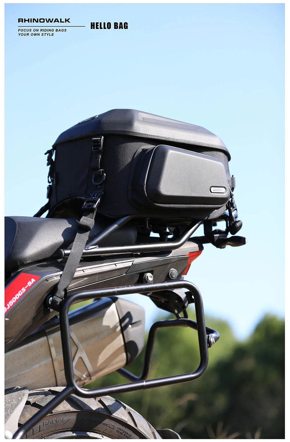 MT2335 - Expandable Motorcycle Tail Bag Cargobag 23L - 35L