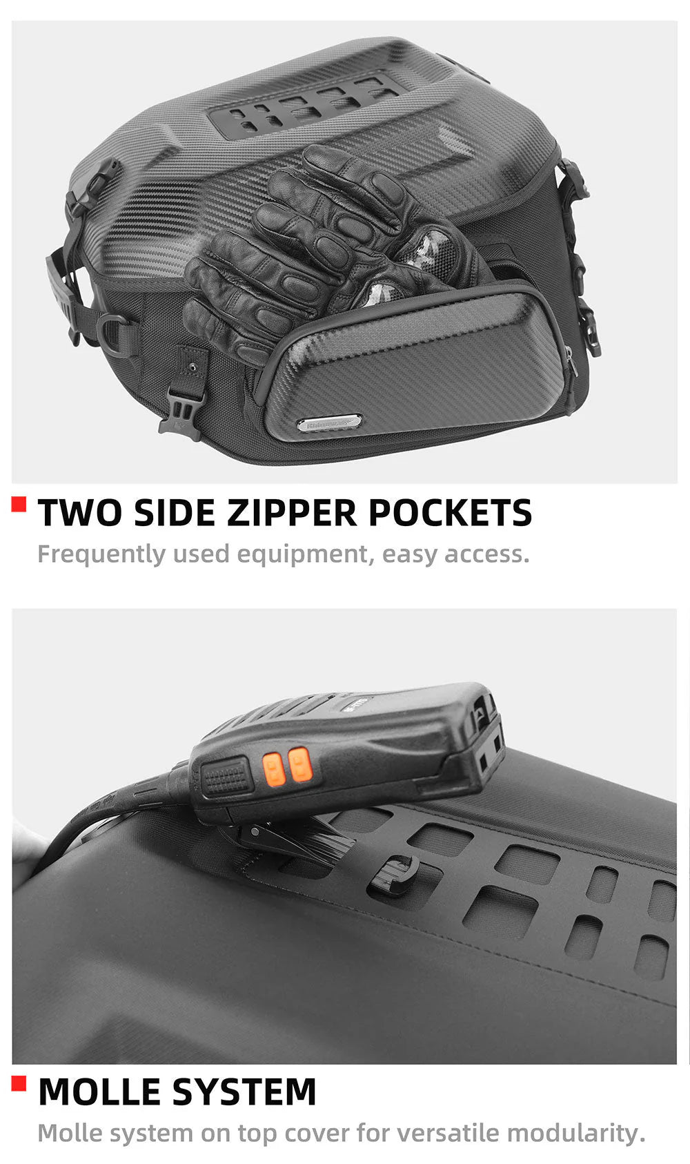 MT2335 - Expandable Motorcycle Tail Bag Cargobag 23L - 35L