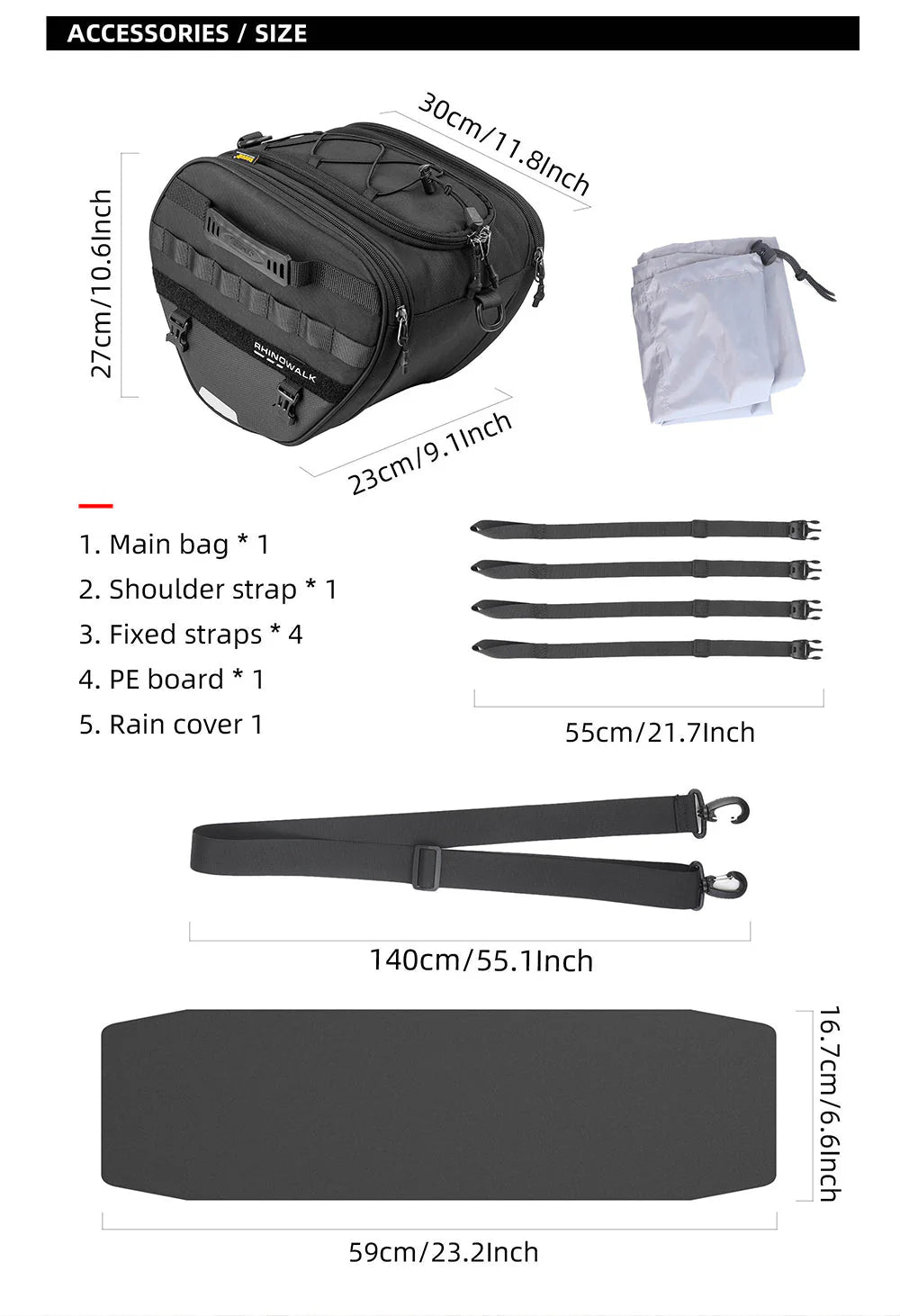 MTR5001 - Multifunctional motorcycle scooter tunnel bag 15L