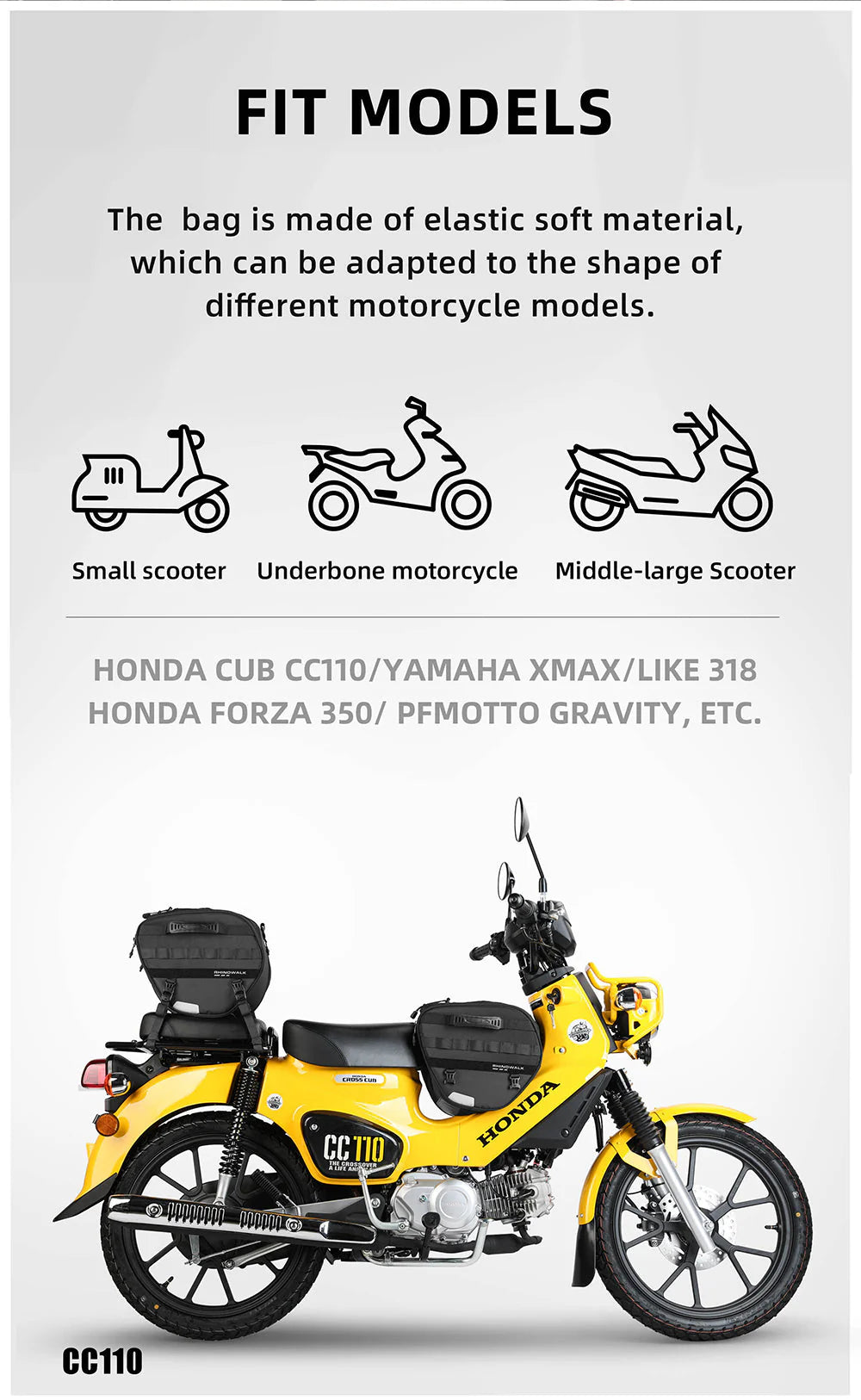 MTR5001 - Multifunctional motorcycle scooter tunnel bag 15L