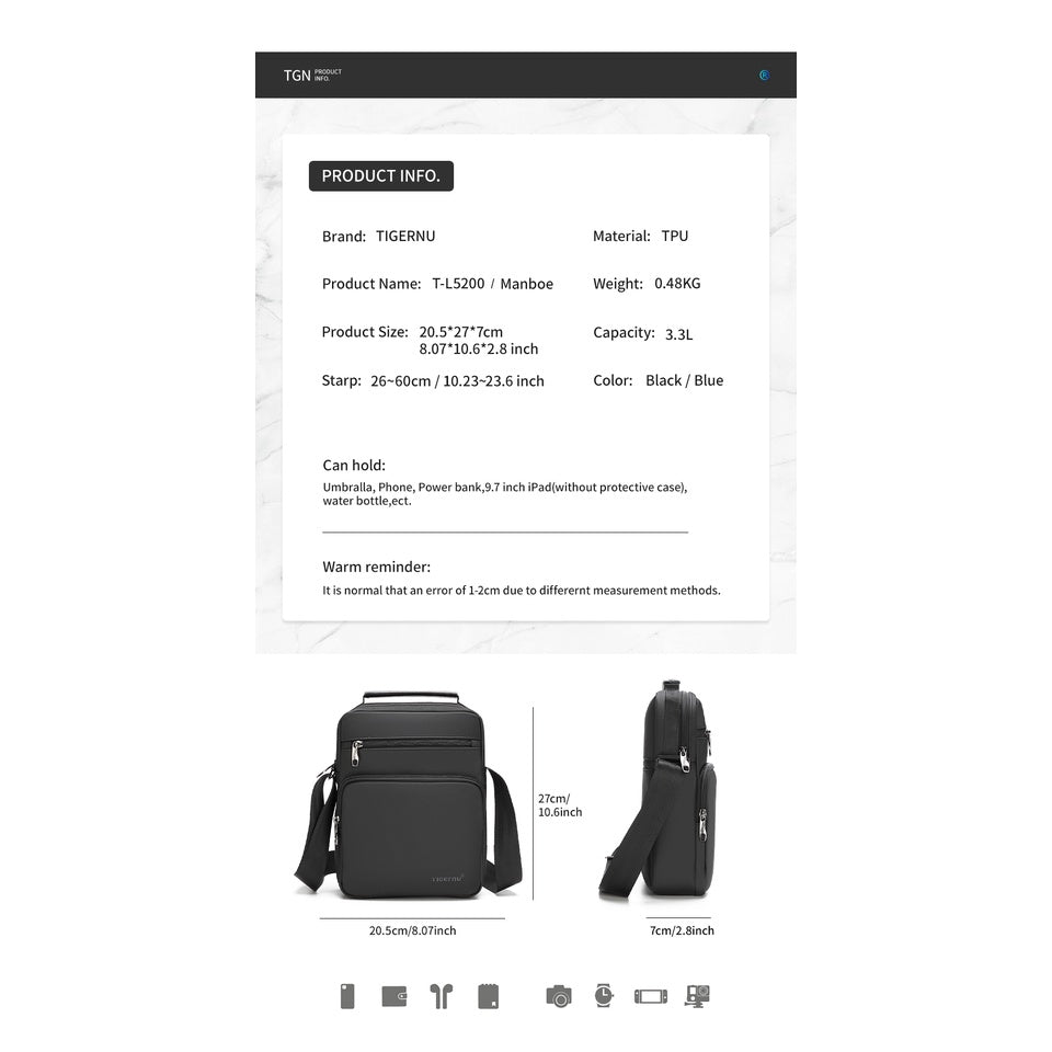 Tigernu T-L5200 Travel Sling Messenger Bag