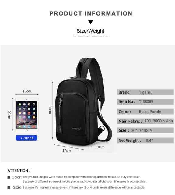 Tigernu T-S8089 RFID Anti Theft 2in1 Backpack Messenger Bag