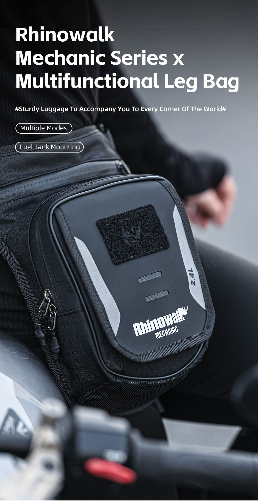 MJX2008BK - Mechanic 2.4L Multifunctional Leg Bag (tank bag)