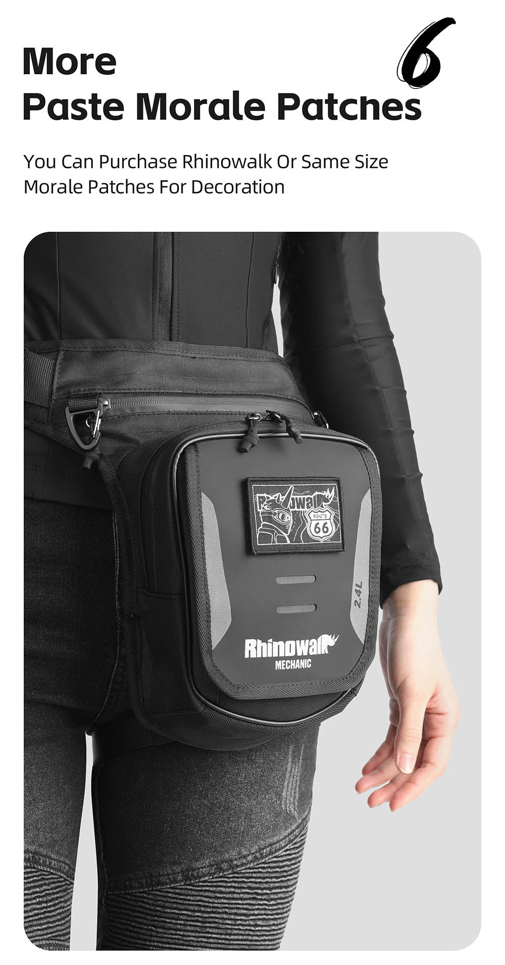 MJX2008BK - Mechanic 2.4L Multifunctional Leg Bag (tank bag)