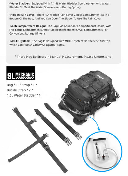 MJX2002 - Mechanic Motorcycle Tank Bag 9L
