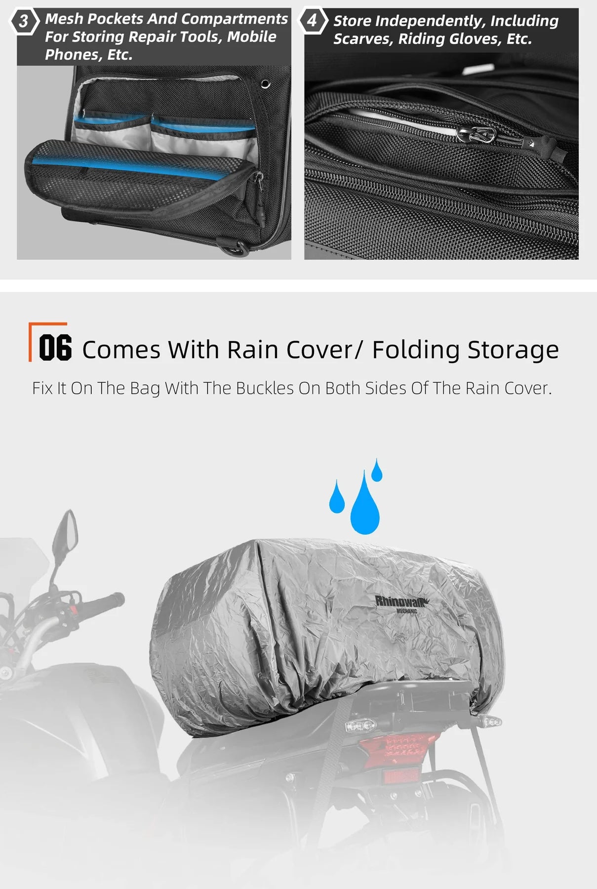 MJX2003 - Mechanic Motorcycle Touring Seat Bag 70L