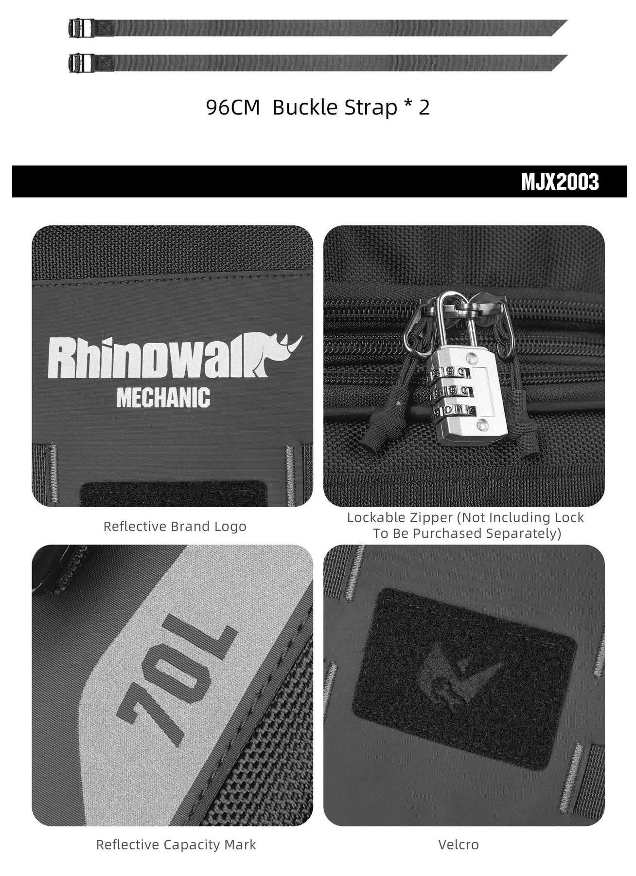 MJX2003 - Mechanic Motorcycle Touring Seat Bag 70L