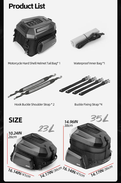 MFT2310KC- 23L-35L ABS Hard Shell Tail Bag with Expandable