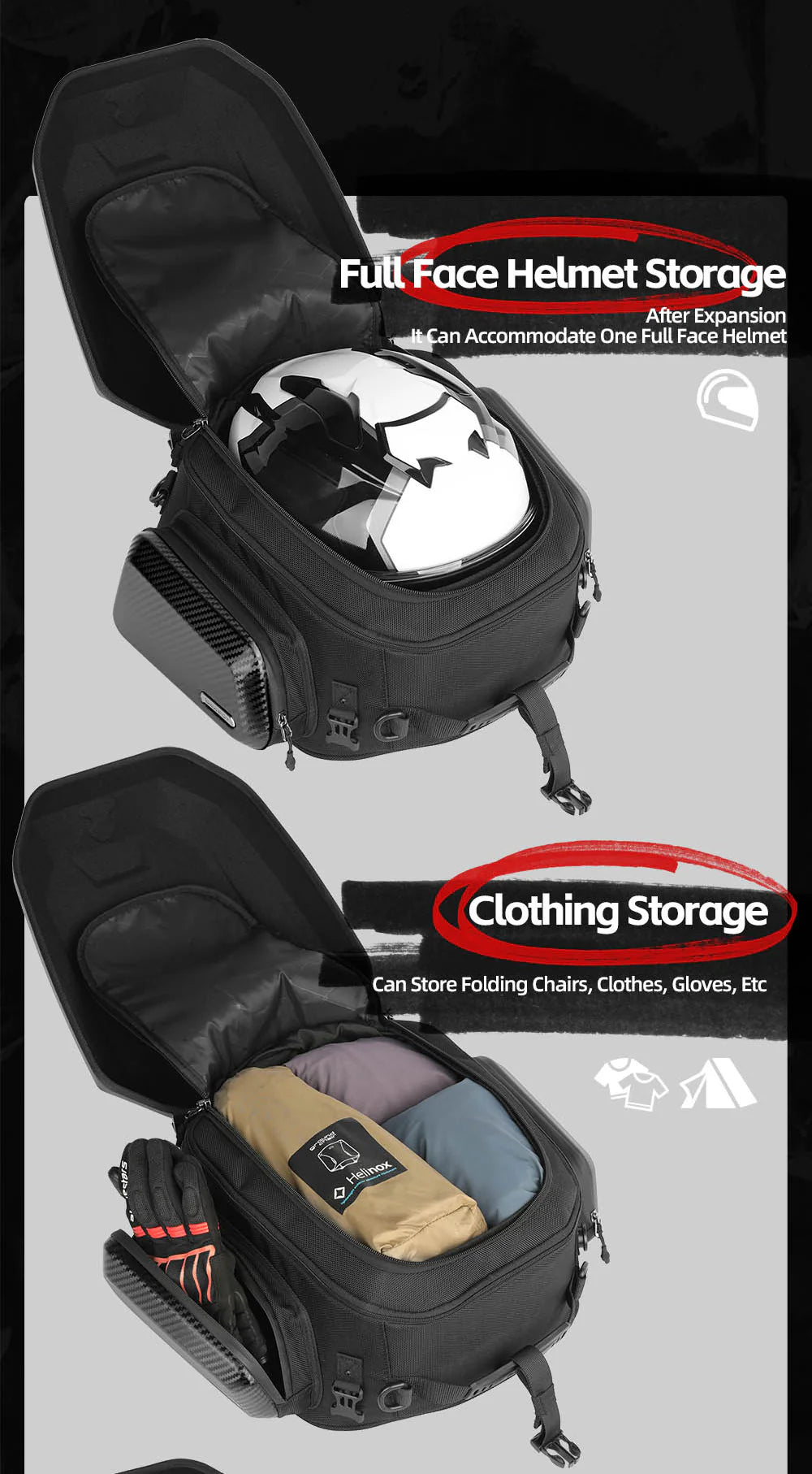 MFT2310KC- 23L-35L ABS Hard Shell Tail Bag with Expandable