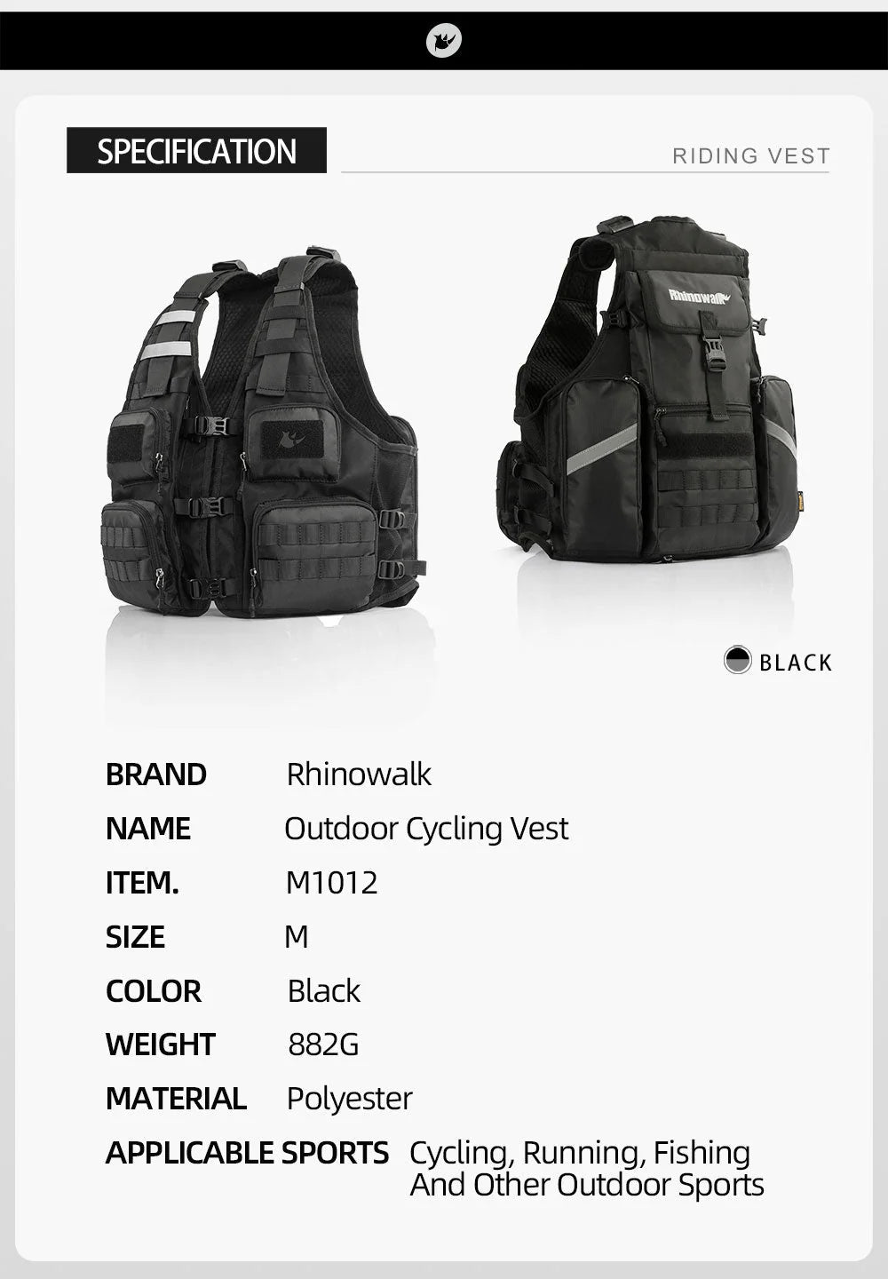 M1012BK - Cycling Vest