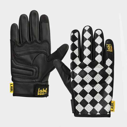 LABL Checkered Leather Gloves