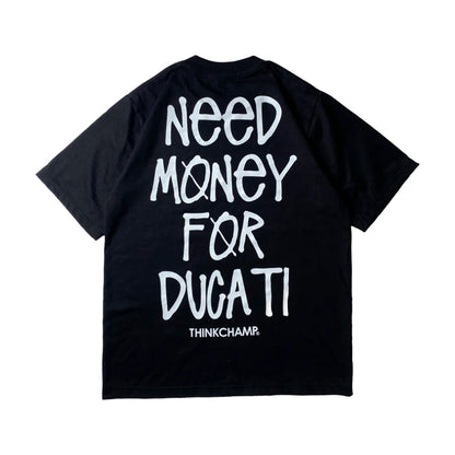 THINKCHAMP - DUCATI OVERSIZED TEE IN BASALT BLACK