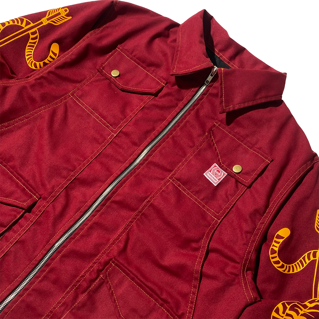 THINKCHAMP - BUCCANEER PANTHERA TIGRIS PADDED-READY JACKET IN CRIMSON COLORWAY