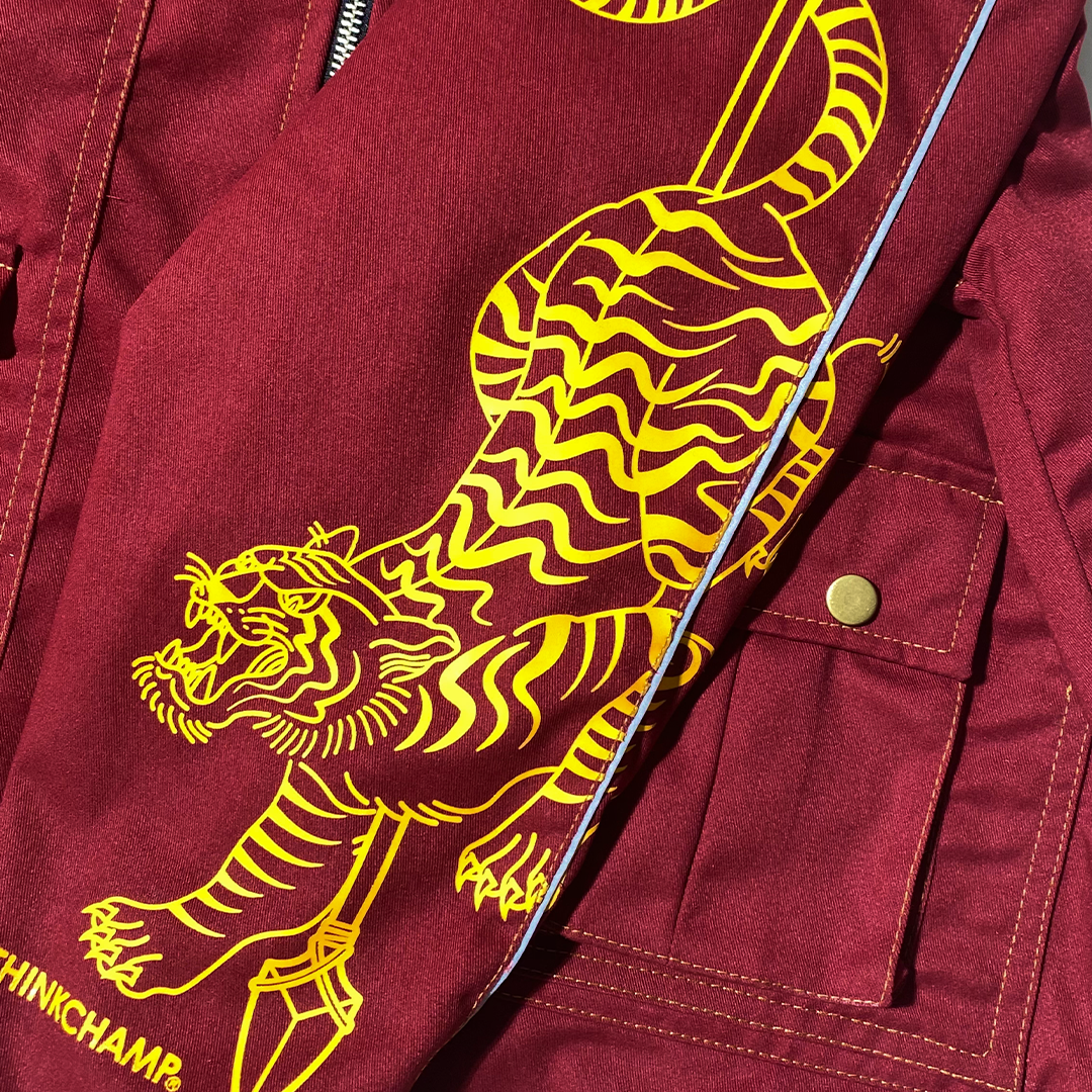 THINKCHAMP - BUCCANEER PANTHERA TIGRIS PADDED-READY JACKET IN CRIMSON COLORWAY