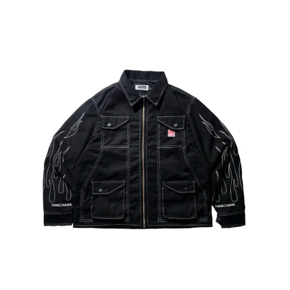 THINKCHAMP - BUCCANEER WHITE FLAMES PADDED-READY JACKET