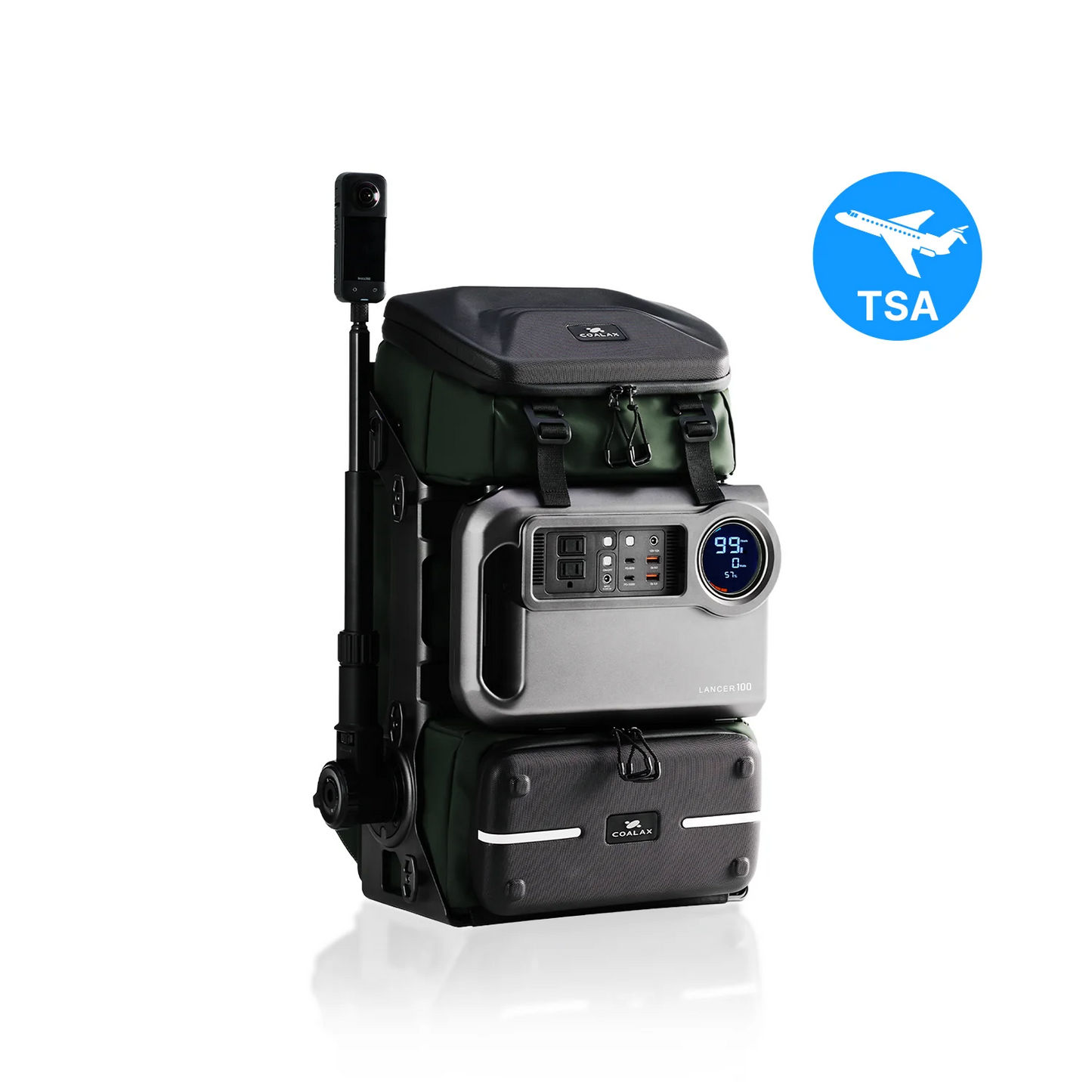 Coalax Lancer 100 TSA Compliant Travel Camera Backpack with 100W Power