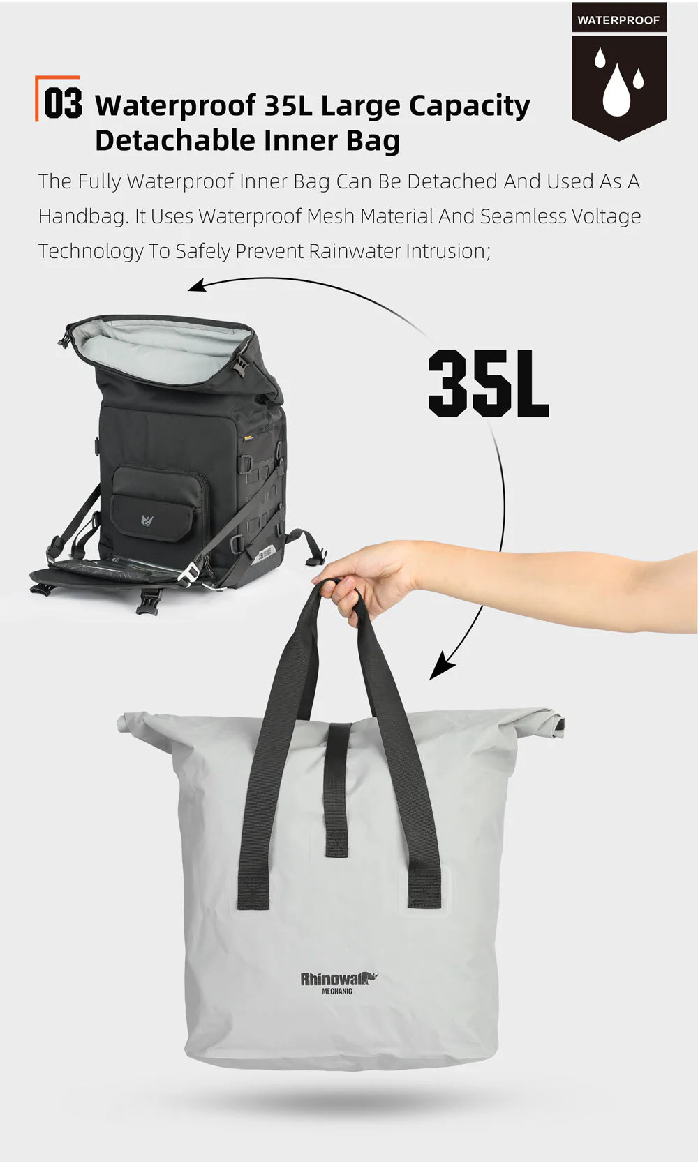 MJX2004BK - Mechanic -35L Quick release side bag