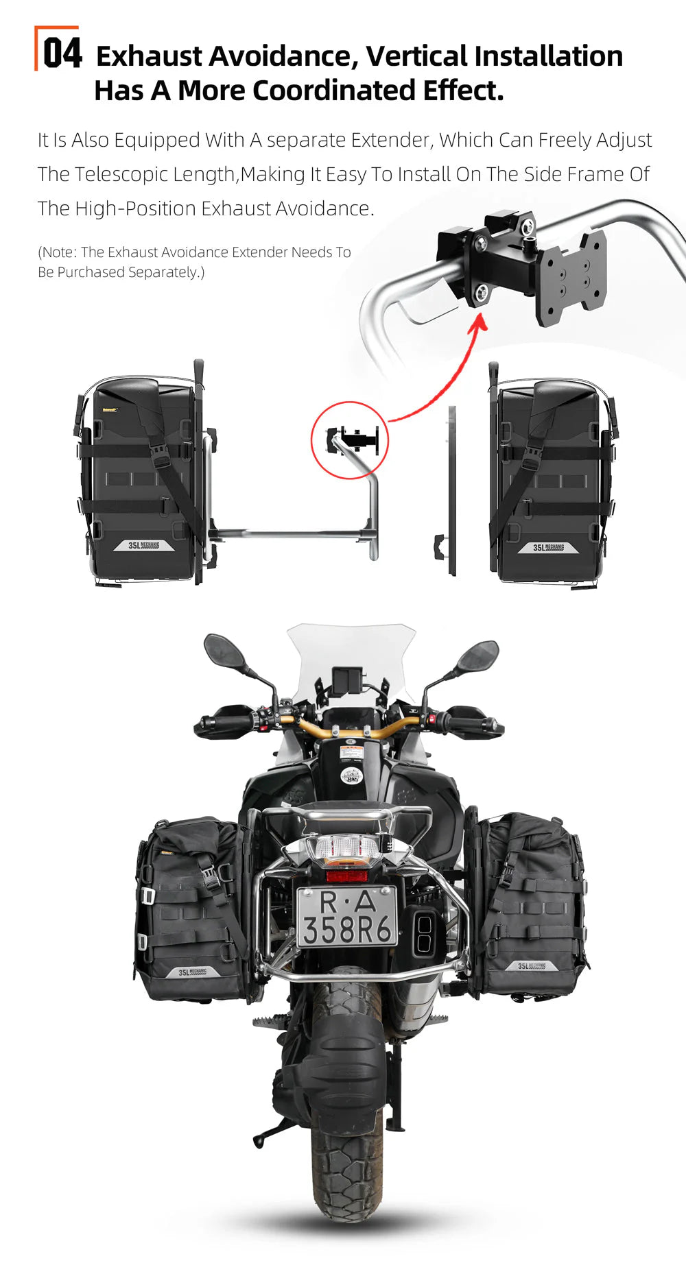 MJX2004BK - Mechanic -35L Quick release side bag