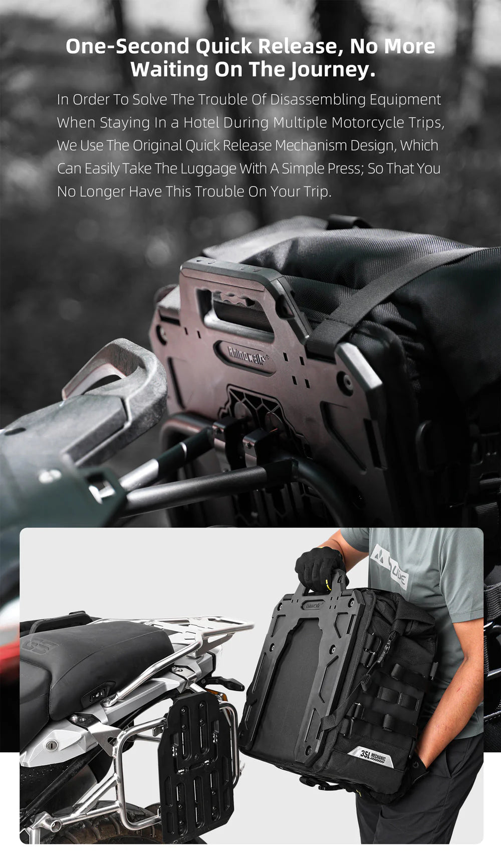 MJX2004BK - Mechanic -35L Quick release side bag
