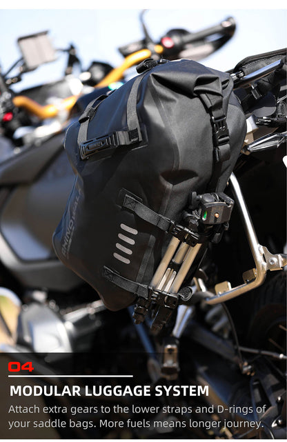 MT1418 - Motorcycle waterproofthrough over saddle bags 9L - 18L