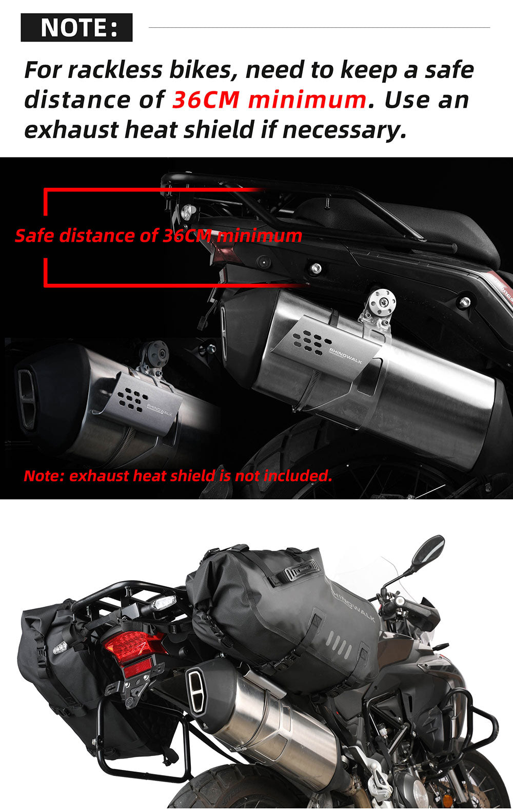 MT1418 - Motorcycle waterproofthrough over saddle bags 9L - 18L