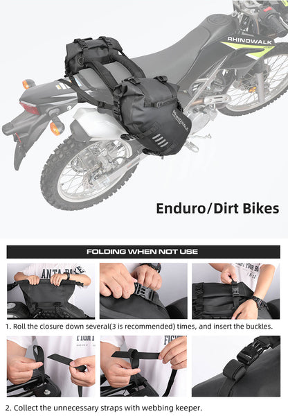 MT1418 - Motorcycle waterproofthrough over saddle bags 9L - 18L