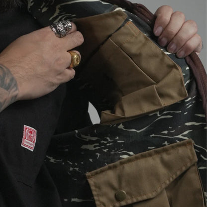 THINKCHAMP - PATHFINDER REVERSIBLE UTILITY VEST IN SAND WHITE AND TIGER CAMOU COLORWAY