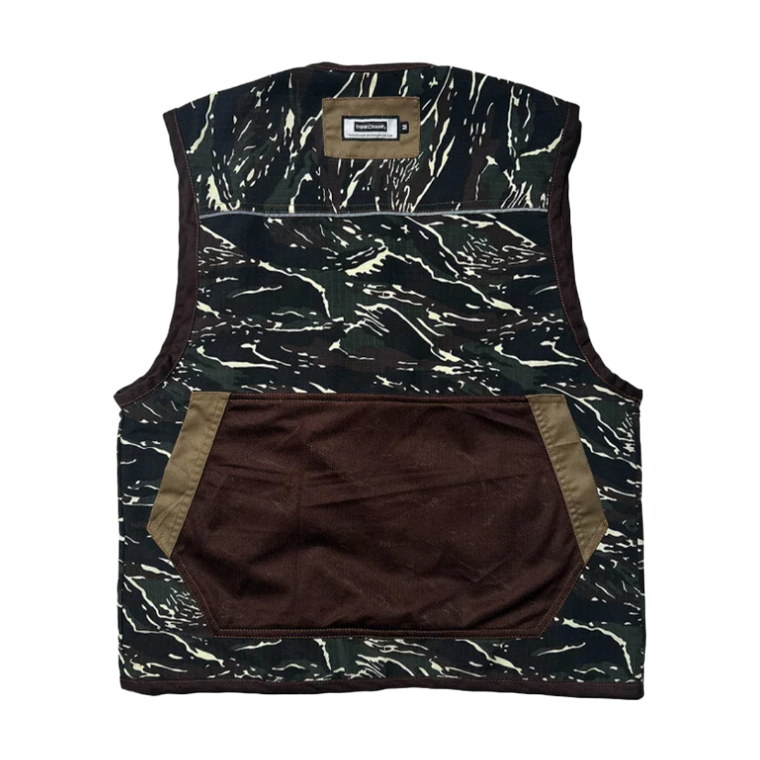 THINKCHAMP - PATHFINDER REVERSIBLE UTILITY VEST IN SAND WHITE AND TIGER CAMOU COLORWAY