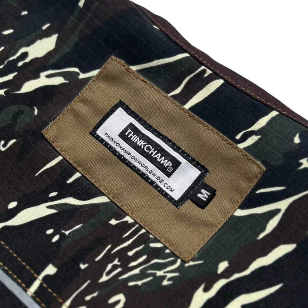 THINKCHAMP - PATHFINDER REVERSIBLE UTILITY VEST IN SAND WHITE AND TIGER CAMOU COLORWAY