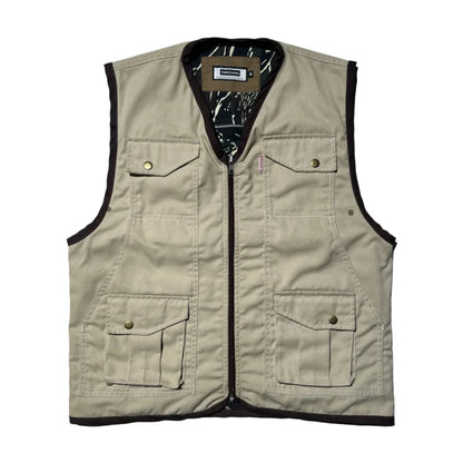 THINKCHAMP - PATHFINDER REVERSIBLE UTILITY VEST IN SAND WHITE AND TIGER CAMOU COLORWAY