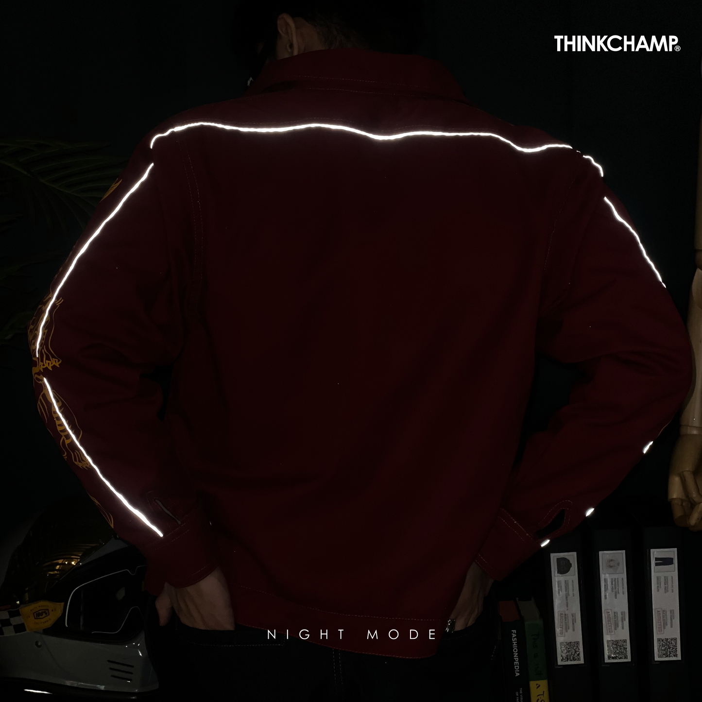 THINKCHAMP - BUCCANEER PANTHERA TIGRIS PADDED-READY JACKET IN CRIMSON COLORWAY