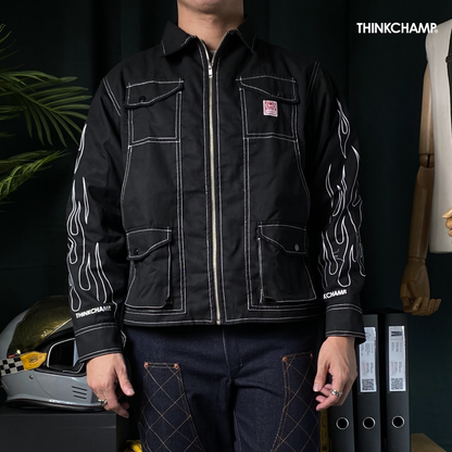 THINKCHAMP - BUCCANEER WHITE FLAMES PADDED-READY JACKET