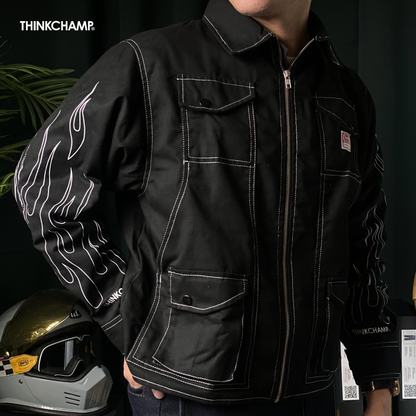 THINKCHAMP - BUCCANEER WHITE FLAMES PADDED-READY JACKET