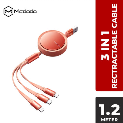 Mcdodo CA-725 Retractable 3 in 1 Cable 1.2m