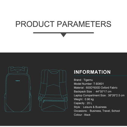 Tigernu T-B3601 15.6 inch Anti Theft Laptop Backpack