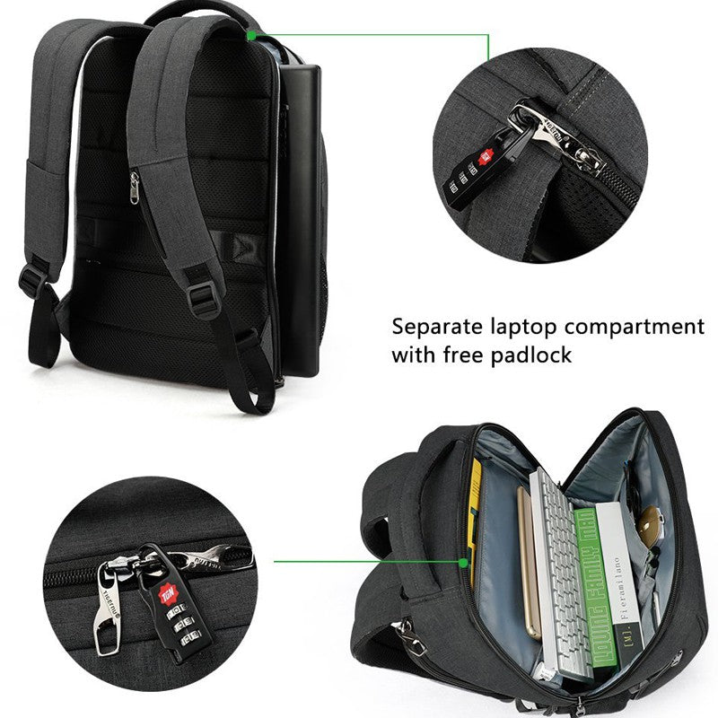 Tigernu T-B3516 15.6 inch Anti Theft Laptop Backpack w/ FreeLock