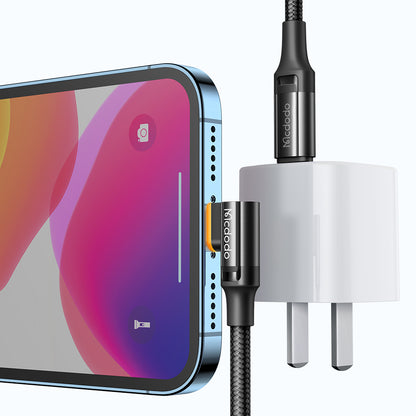 Mcdodo CA-1262 Auto Disconnect USB Type C to Lightning 36W L Type 90 Degree Data Cable 2m Wall Series