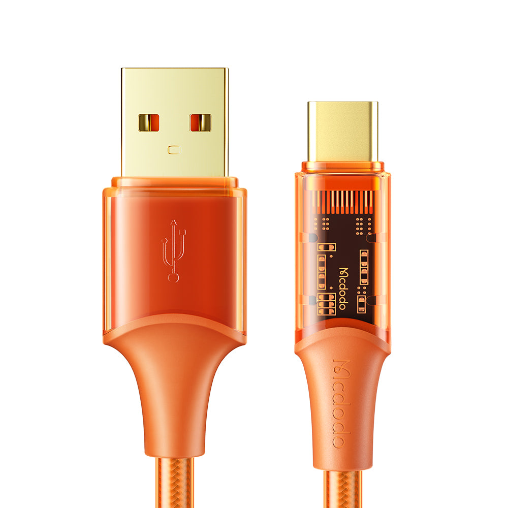 Mcdodo CA-209 6A USB Type C Transparent Data Charging Cable 1.8m Amber Series